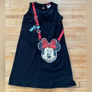 Disney Girl 10-12 Minnie Mouse Sleeveless Black Dress with front pouch pocket